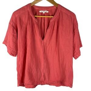 Xirena Clem Lightweight Gauzy Boho‎ V-Neck Top in Paprika Size XS